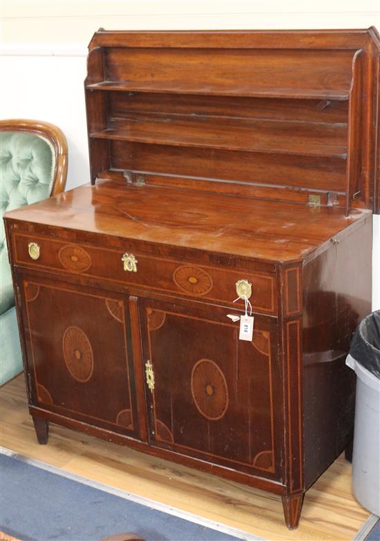 A Dutch inlaid mahogany buffet W.110cm